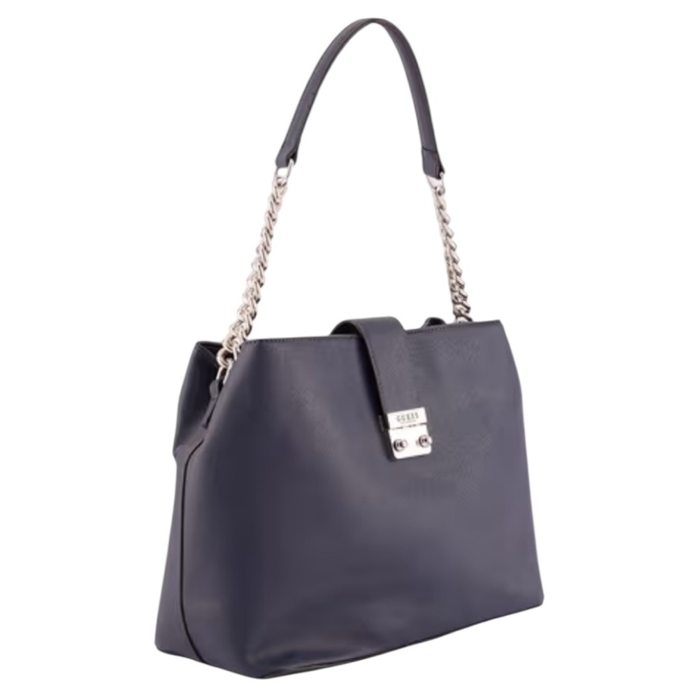 Guess Dark Blue Shoulder Bag with Chain Strap